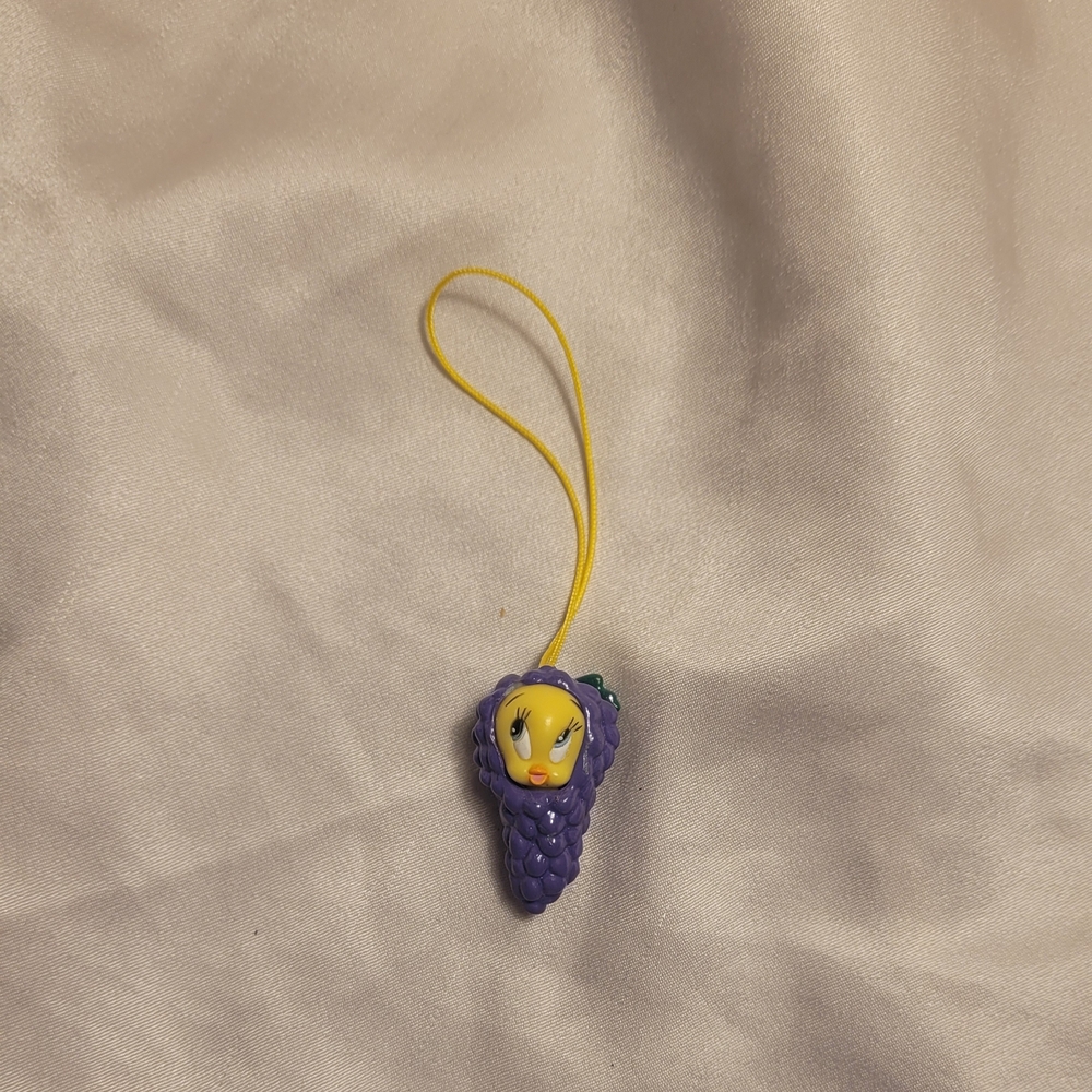 Purple Grape Character Charm with Yellow Strap